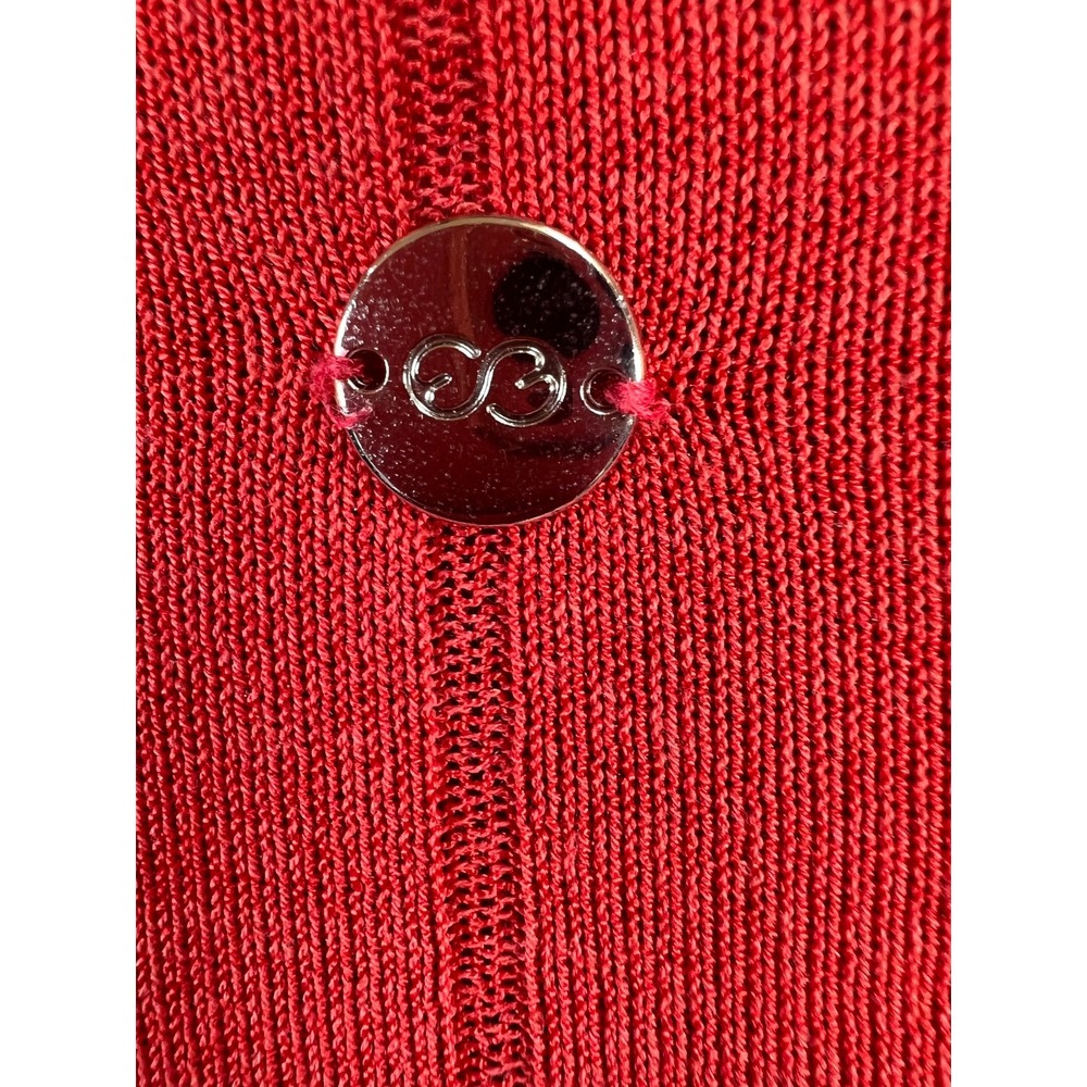 Escada Sport Cardigan Sweater Medium Orange V-Neck Button Front Cotton Viscose - Picture 9 of 12